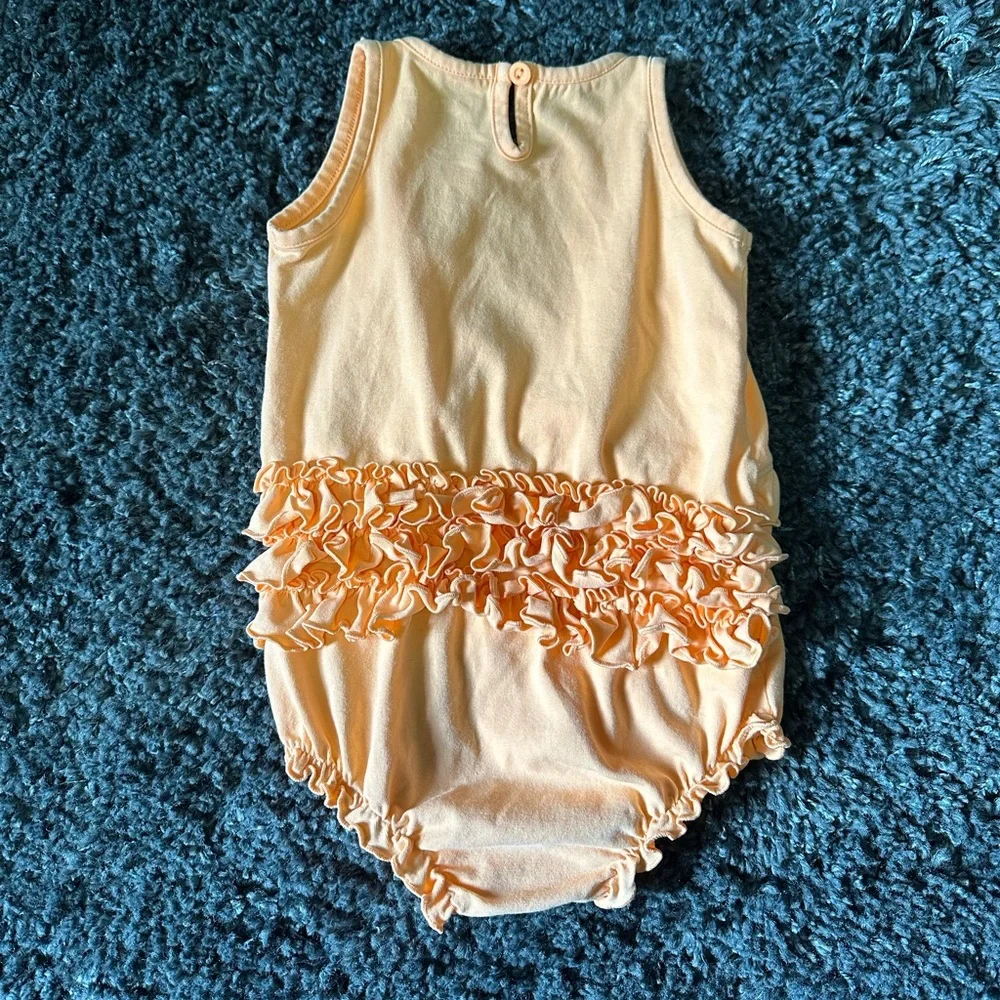 Ruffle Butts Creamsicle Orange Sleeveless Bodysuit, size 18-24 months